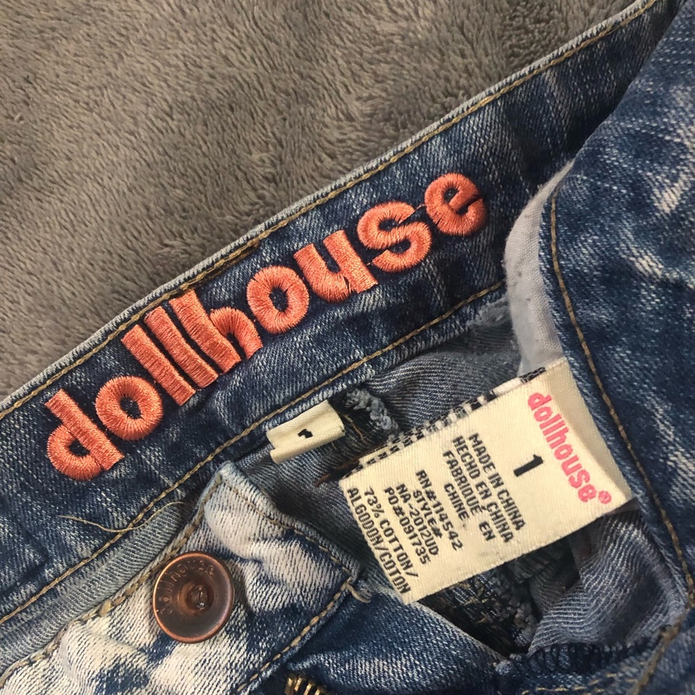 Dollhouse Blue Jeans with Pink Embroidery